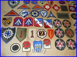 110 US Army PATCH LOT Unit/Division WWII/Vietnam RARE Vtg Orig OLD COLLECTION NR
