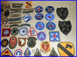 110 US Army PATCH LOT Unit/Division WWII/Vietnam RARE Vtg Orig OLD COLLECTION NR