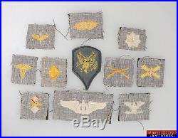 11pc WWII US Army Air Armored Finance Lt. Colonel Bombardier Signal Insignias