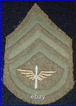 1920 WW2 AAC Army Air Corps Sergeant 1st Class'Winged Propeller' Chevrons Patch