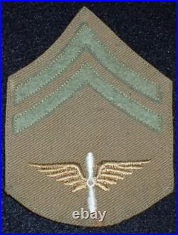 1920s WW2 AAC Army Air Corps Corporal'Winged Propeller' Chevrons Patch, Cotton