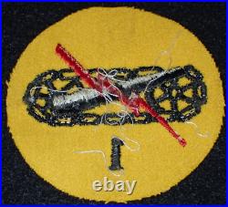 1930's Interwar US Army 1st Cavalry Regiment Mechanized SSI Shoulder Patch, Wool