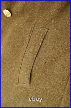 1940's US Army WWII Staff Sergeant Uniform Dress Trench Coat Jacket Com-Z Patch