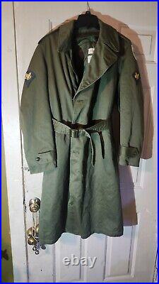 1940s era army issue trench coat atomic bomb white sands patch