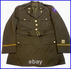 1942 Named WWII U. S. Army Ordnance Officers Uniform Jacket 3rd Army Patch D-Day