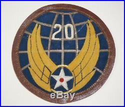 20th Air Force Leather Theater Made patch CBI WWII US Army Air Forces C1167