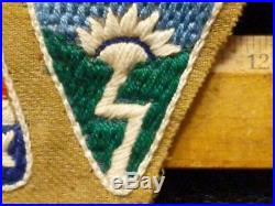 2X Patch Lot, WWII US Army LEDO Road Hand Embroidered Patch CBI Made Piece