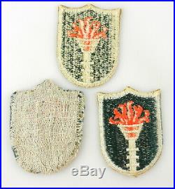 3 WWII US ARMY KOREAN COMMAND ZONE GROUND UNIT Patch MILITARY T70f2