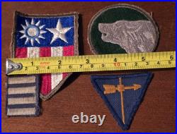 4 WWII US China Burma India, Army 104th Infantry Division Greenback Patch