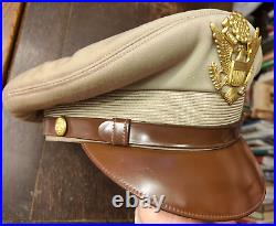50 mission crush US Army officer's hat US Army Air Force type khaki