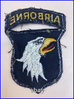 50's US Army 101st Airborne Division Velvet Patch Attached Tab Green