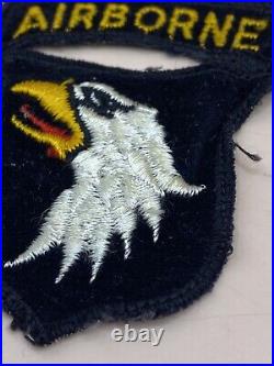 50's US Army 101st Airborne Division Velvet Patch Attached Tab Green