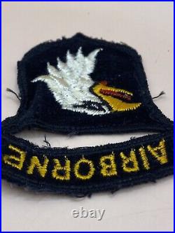 50's US Army 101st Airborne Division Velvet Patch Attached Tab Green