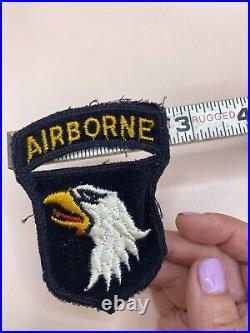 50's US Army 101st Airborne Division Velvet Patch Attached Tab Green