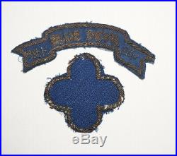 88th Infantry Division Blue Devils Bullion Patch and Tab WWII US Army P9487