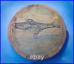 8th Army Air Force Leather Patch Art, Bomber P-51-D Mustang, WWII US Military, D