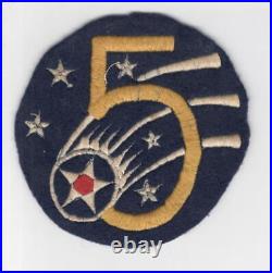 Aussie Made 4-1/4 WW 2 US Army Air Force 5th Air Force Wool Patch Inv# P312