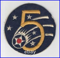Aussie Made 4-3/8 WW 2 US Army Air Force 5th Air Force Wool Patch Inv# P310