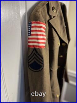 Authentic US Army WWII military jacket with patches (Dated 2-7-1940)