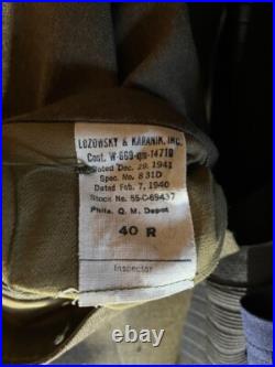 Authentic US Army WWII military jacket with patches (Dated 2-7-1940)