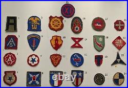 Authentic WW2 Army Patches Lot of 25