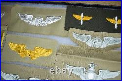 Authentic WW2 US Army Air Corps Wings Collection Khaki Cloth Patches ALL NO GLOW