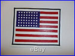 B1279 WW 2 US Army Air Force American Flag patch on leather large R8T