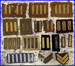 BIG LOT OF WW2 WWII Era Military US Army BULLION Uniform Corporal Sripes Patches