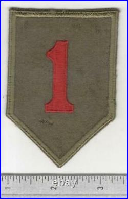 Black Back British Made WW 2 US Army 1st Infantry Division Patch Inv# B004