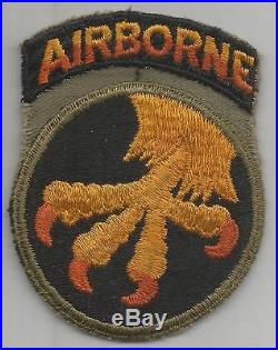 Bloodied WW 2 US Army 17th Airborne Division Patch with Attached Tab Inv# A459