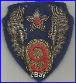 Bullion WW 2 US Army 9th Air Force Wool Patch Inv# S610