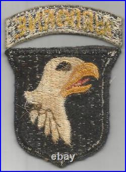 Bullion over Cotton WW 2 US Army 101st Airborne Division Patch & Tab Inv# A460