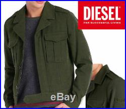 Diesel Men's Military Jacket Wool Blend US Army Ike WWII Vintage Design XL