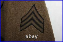 EXCELLENT WWII US ARMY 36 INFANTRY OD ENLISTED UNIFORM WOOL OVERCOAT 36R withPATCH