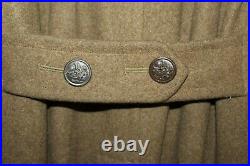 EXCELLENT WWII US ARMY 36 INFANTRY OD ENLISTED UNIFORM WOOL OVERCOAT 36R withPATCH