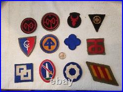 Fantastic Lot 12 Ww2 Us Army Greenback Patches-mint Or Used-exc