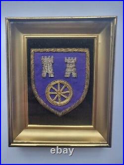 Framed US Army Transportation Corps Bullion Patch WW2 Era