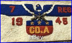 GREAT 1945 7th Cavalry Regiment, US Army WWII Pacific Felt ARMBAND with Eagle, Pin