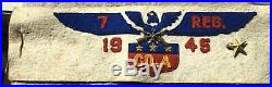 GREAT 1945 7th Cavalry Regiment, US Army WWII Pacific Felt ARMBAND with Eagle, Pin