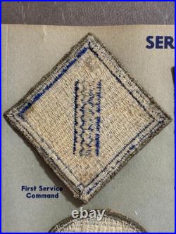 G W Larence Collection US Army 1st Service Command OD Border Patch Inv 19-1