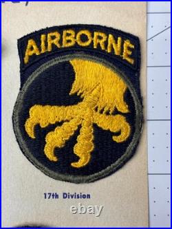 G W Larence Collection WW 2 US Army 17th Airborne Division Patch Inv 12-5
