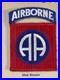 G W Larence Collection WW 2 US Army 82nd Airborne Division Patch Inv 15-1