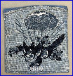G W Lawrence US Army 503rd PIR British Made Black Back Wool Patch Inv 37-6