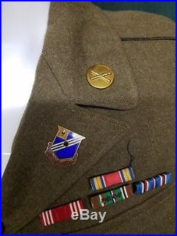 Genuine WW2 3rd Army US Eisenhower Military Jacket Pins Patches 1944 Wool SM IKE