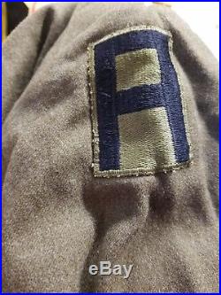 Genuine WW2 3rd Army US Eisenhower Military Jacket Pins Patches 1944 Wool SM IKE