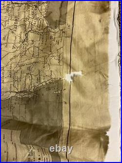 H0329 Original WW2 US Army Air Force AAF Silk Flyers Escape Map CBI L1D