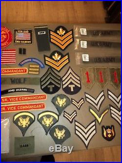 HUGE LOT 56 Assorted Military US Army Patch Collection Vintage WWII Vietnam