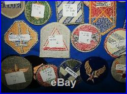 HUGE LOT OF 66 ORIGINAL CUT-EDGE U. S. MILITARY PATCHES WWII Army Air Corp