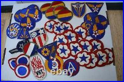 HUGE Lot 44 Antique WWII US Military Army Airforce Uniform Star Wings Patches