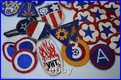 HUGE Lot 44 Antique WWII US Military Army Airforce Uniform Star Wings Patches